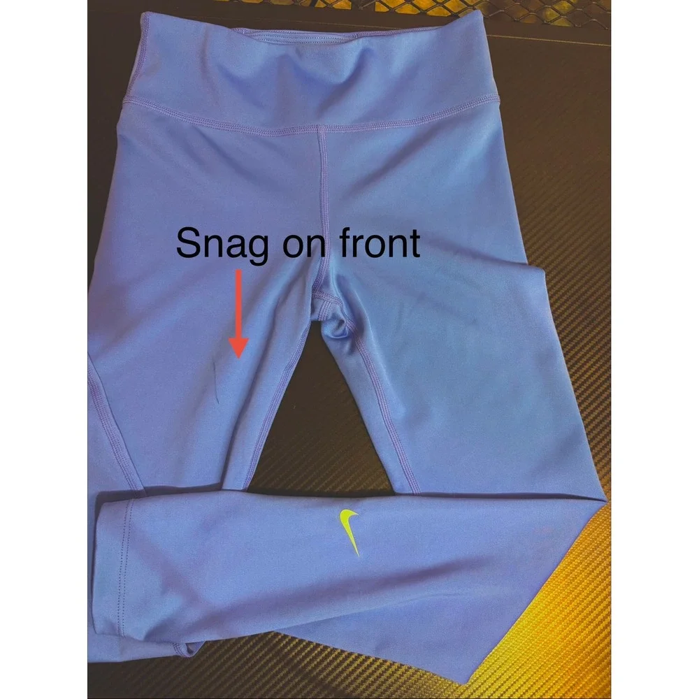 Nike Dri-FIT Women Small Blue High Rise Athletic Leggings 7/8 Tights